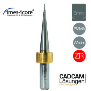 imes icore 0.6mm 6mm radius milling tool konisch fräser zirkon pmma wachs t15 t42 t52