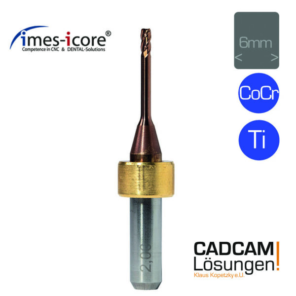 imes icore 2.0mm 6mm bullnose milling tool kanal fräser titan cocr t62