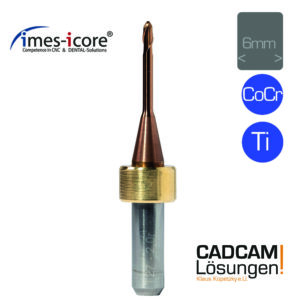 imes icore 2.0mm 6mm radius milling tool fräser titan cocr t27